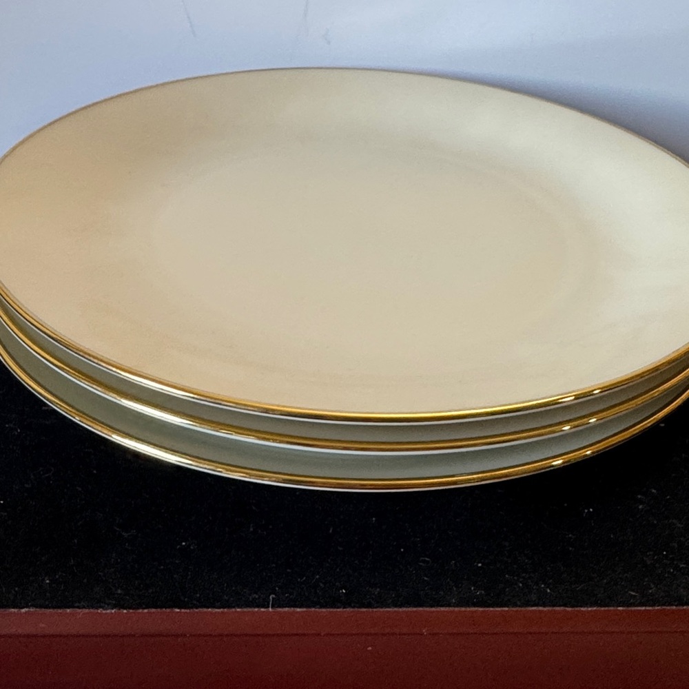 Seltmann Weiden Elegant Cream and Gold Dinner Plate 9 1/2“   Set of 3. - Picture 5 of 6